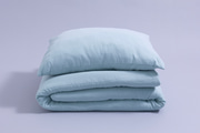 Juego de edredón y almohada de muselina de algodón 120x170 con relleno - Menta