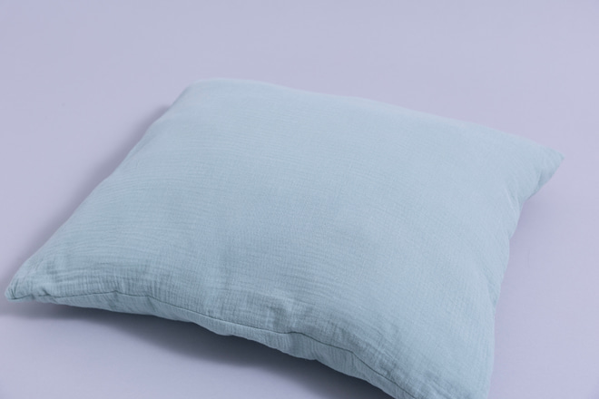 Ensemble Couette et Oreiller 120x170 Mousseline de Coton Avec Garnissage - Vert Sauge