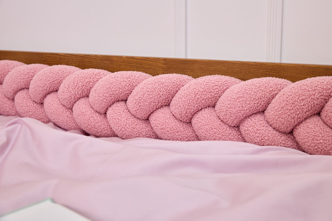 Bettschlange 3 Kordeln Bouclé Marshmallow