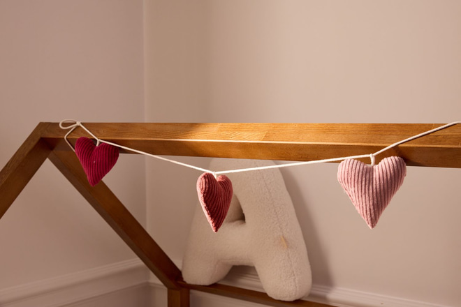 Corduroy Hearts Garland Summer