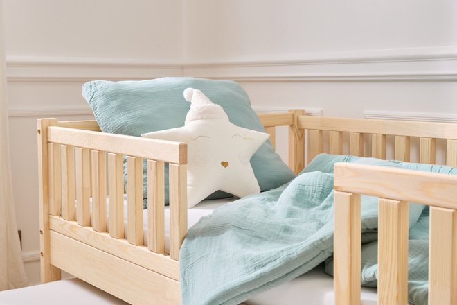 Conjunto de edredão e almofada em musselina de algodão 120x170 com enchimento - Eucalipto