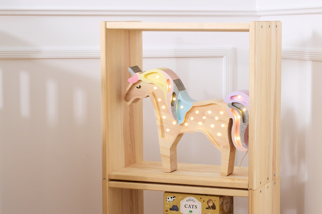Lâmpada LED Unicórnio Rainbow Wood Little Lights