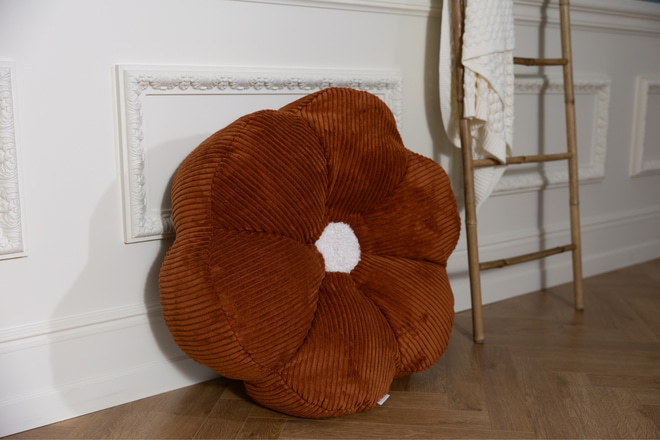 Pouf Fiore in Velluto a Coste – Beige
