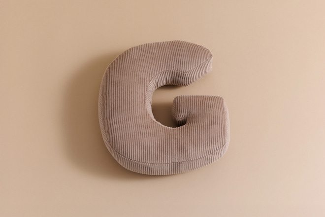 Letter Cushion G - Cappuccino Corduroy