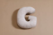 Coussin Lettre G - Velours Côtelé Écru