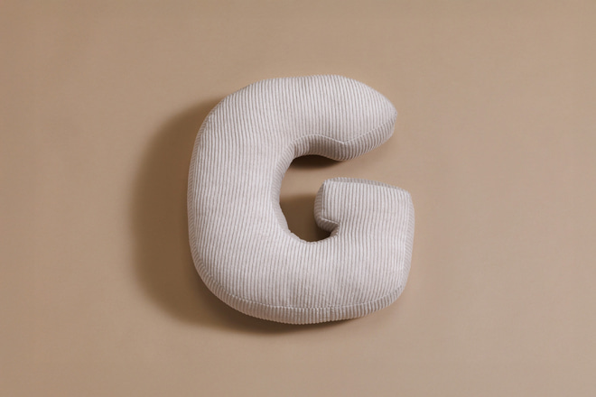 Letter Cushion G - Ecru Corduroy