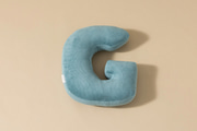 Cuscino Lettera G - Velluto a Coste Blu