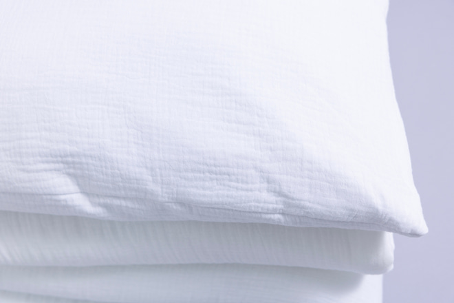 Cotton Muslin 120x170 Duvet & Pillow Set With Filling - Off White