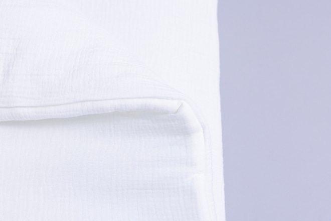 Cotton Muslin 120x170 Duvet & Pillow Set With Filling - Off White