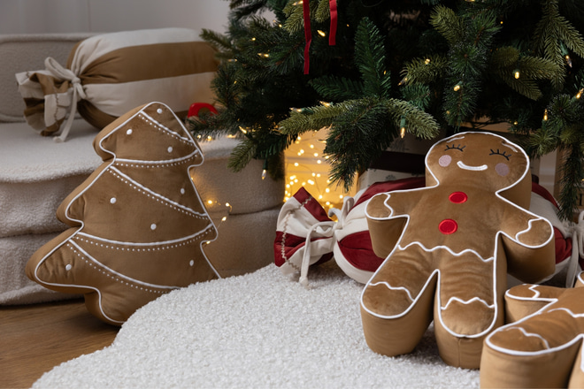 Cuscino Albero di Natale - Caramello