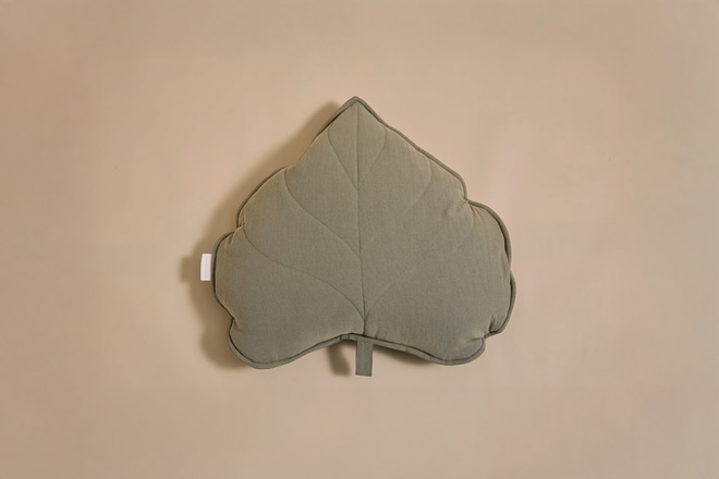 Cuscino Foglia in Cotone – Kaki