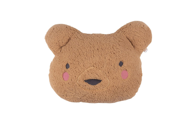 Coussin Bouclé Teddy – Camel