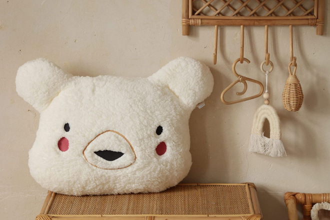 Polštář Bouclé Teddy – Ecru