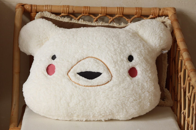 Polštář Bouclé Teddy – Ecru