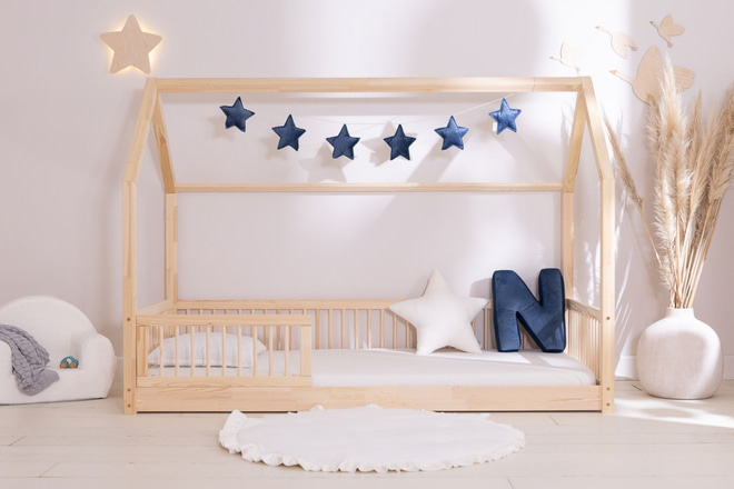 Cama Casita B Premium En El Suelo 90x190cm