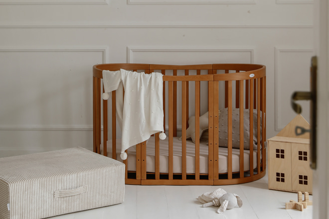 Berceau Évolutif Ovale 7 en 1 avec Matelas - Vintage