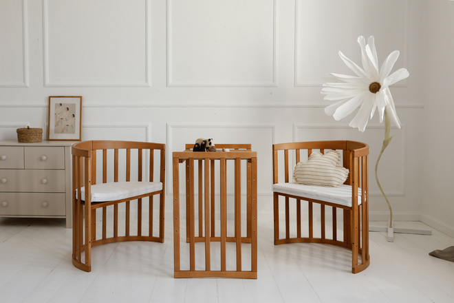 Culla Evolutiva Rettangolare 7 in 1 con Materasso - Vintage