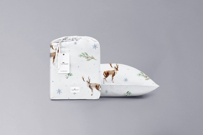 Set letto Renne di Babbo Natale 140x200cm