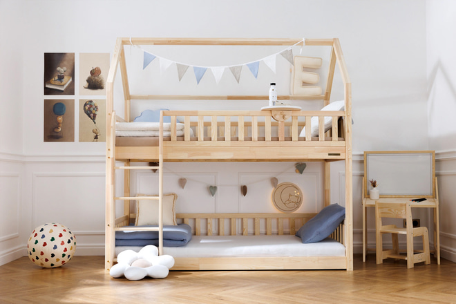 Patrová postel L Premium na zemi 90x190cm