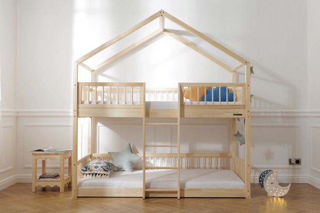 Patrová postel DP Premium na zemi 90x190 cm