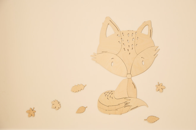 Wanddekoration - Fuchs aus Holz