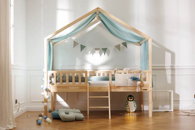 Letto a Casetta DB Premium Rialzato 90x190 cm