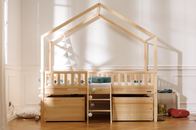 Letto a Casetta DB Premium Rialzato 90x190 cm