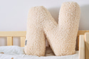 Coussin Lettre N - Bouclé Vanille