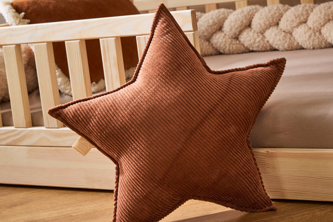 Caramel Star Corduroy Cushion