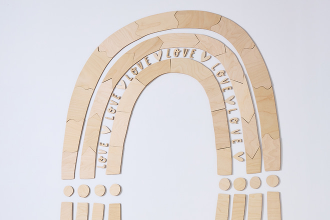 Wooden Rainbow Wall Decoration