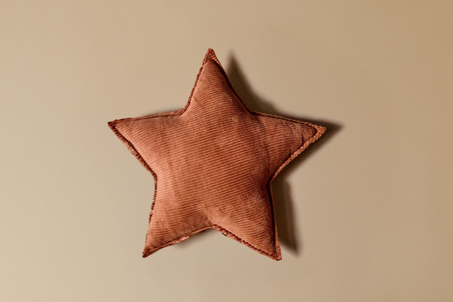 Cord-Stern-Kissen Karamell