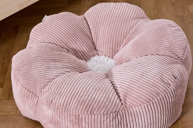 Corduroy Flower Pouffe – Pink