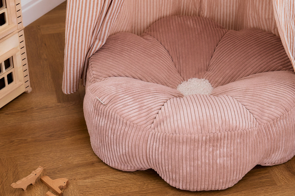 Corduroy Flower Pouffe – Pink