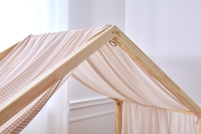 Bed Canopy - Small Beige Checks - Model DK