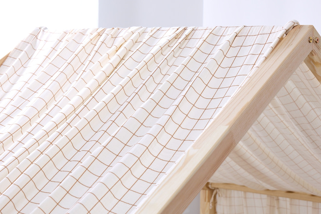Bed Canopy - Small Beige Checks - Model DK