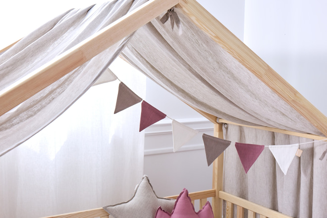 Toile de Lit Cabane - Lin Naturel - Modèle DK