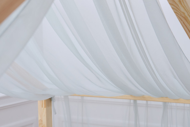 Toile de Lit Cabane en Tulle - Sauge
