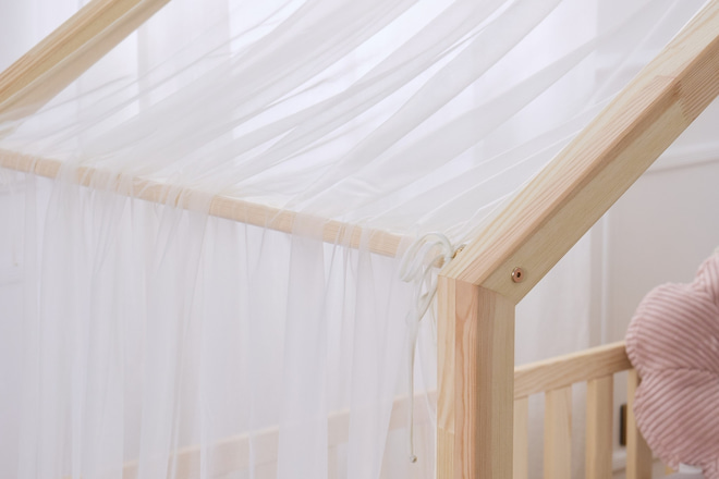 Telo per Letto a Capanna in Tulle - Vaniglia