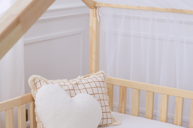 Toile de Lit Cabane en Tulle - Blanc