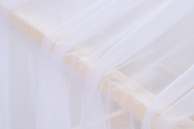 Bed Canopy in Tulle - White