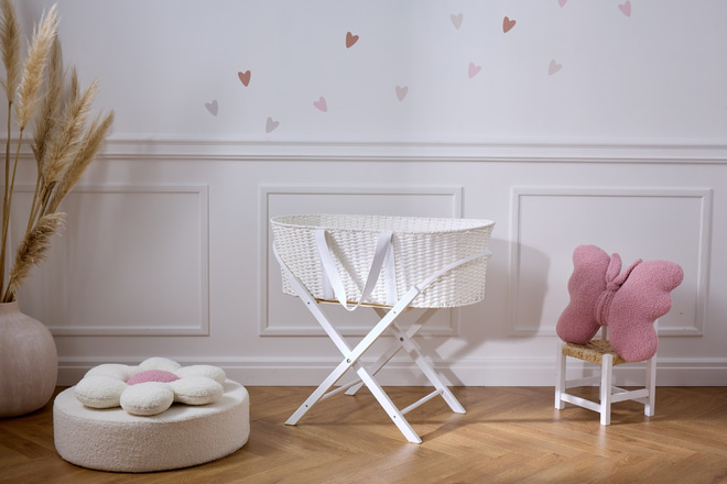 Cuna Blanca con Colchón y Soporte