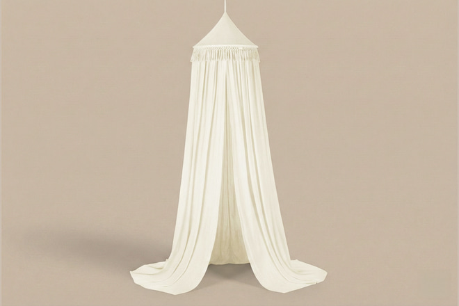 Betthimmel Boho Vanille