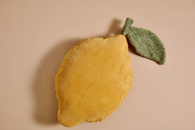 Cojín Marguerite de Terciopelo Acanalado – Beige