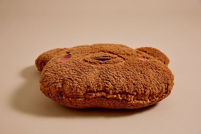 Coussin Bouclé Teddy – Camel