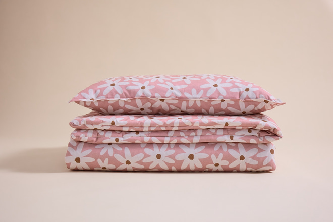 Ensemble Couette Imprimée 120x160 & Oreiller 50x60 - Marguerites