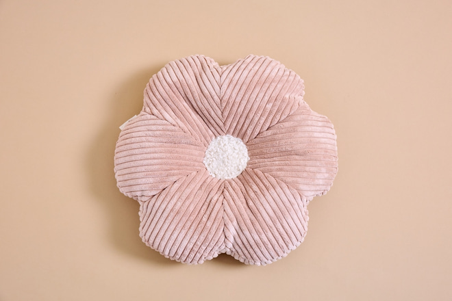 Cojín Marguerite de Terciopelo Acanalado – Rosa