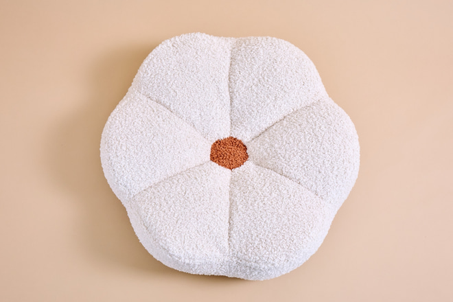 Corduroy Flower Pouffe – Beige