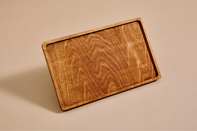 Rectangular Wooden Bedside Table - Natural