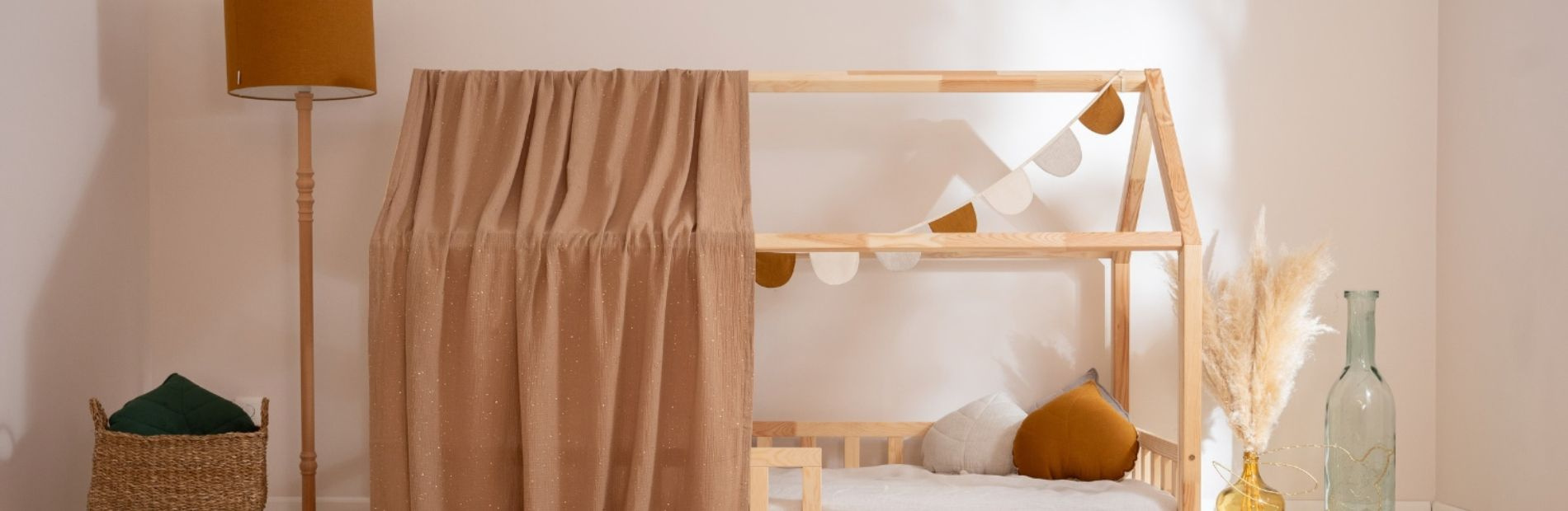 Υφασμάτινο κάλυμμα για κρεβάτι σπιτάκι, μοντέλο K | Mon Lit Cabane