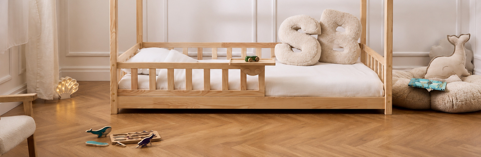 Postel Domeček K pro Děti: Montessori Postel u Podlahy